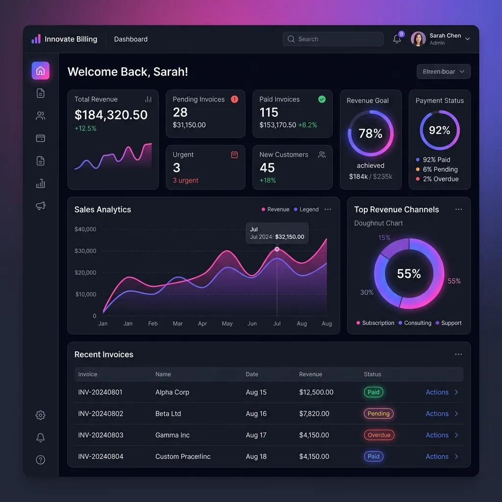 Billing Dashboard Mockup