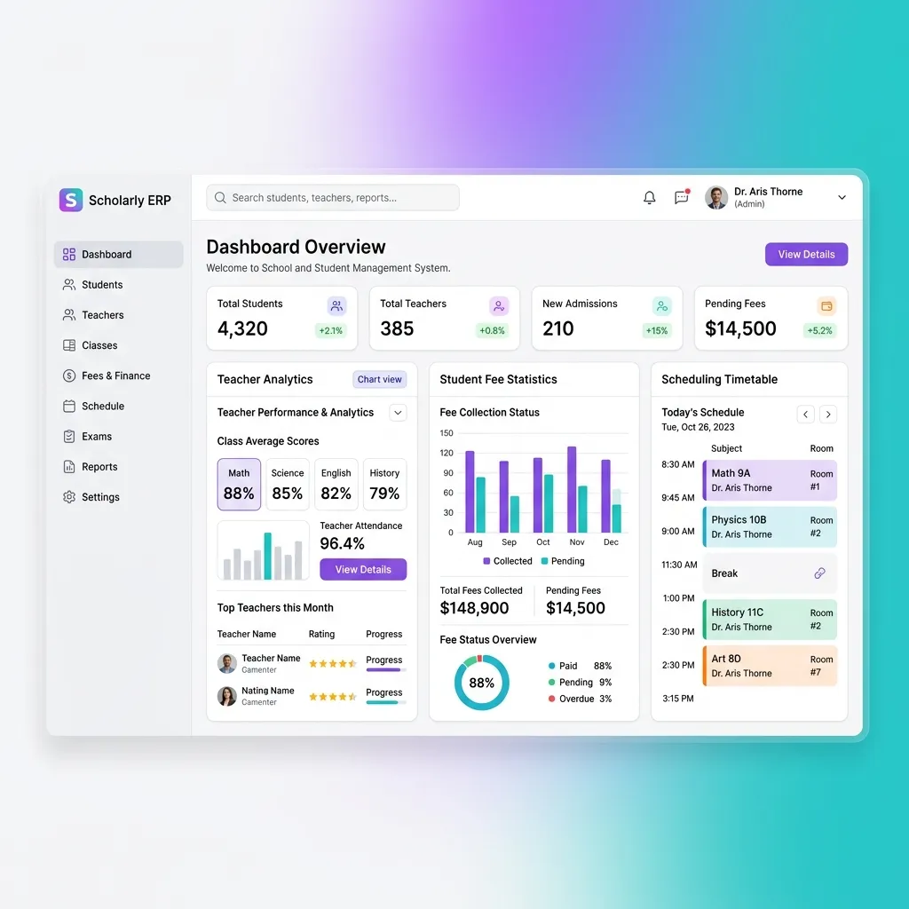 School ERP Dashboard